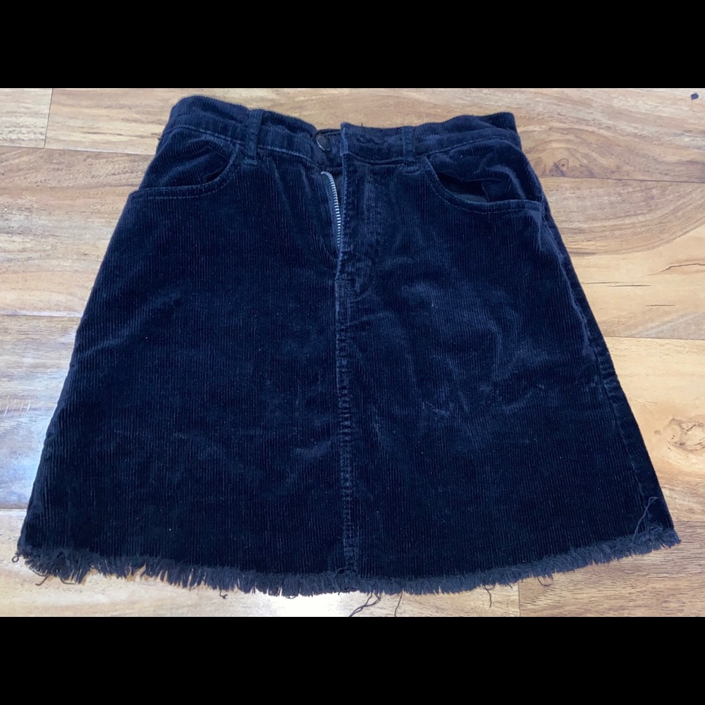 Brandy Melville Black Corduroy Skirt Size Small